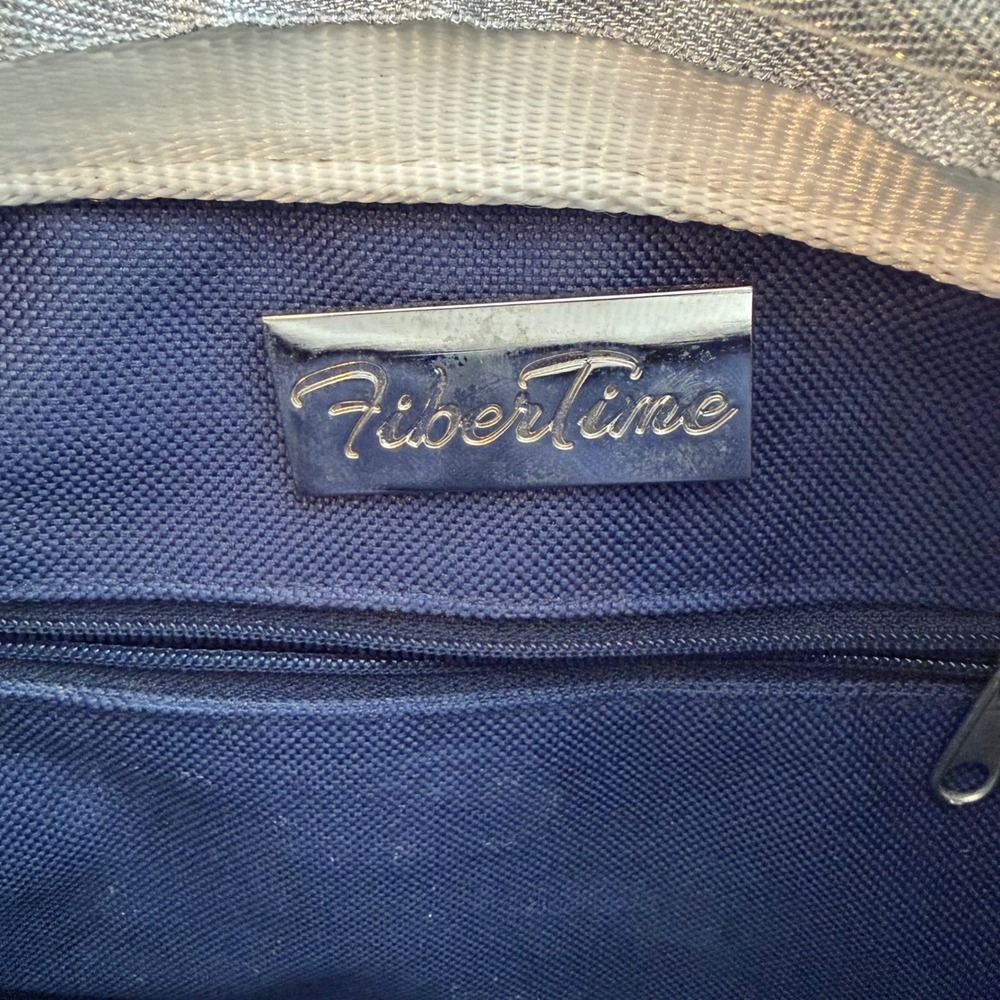 Vintage 90s FiberTime Blue Seatbelt Webbing Crossbody Messenger Bag Industrial - Picture 4 of 7